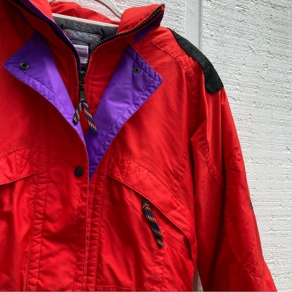 Vintage Slalom Sport Red Purple Rainbow Ski Snow Jacket Size 8 - Picture 7 of 8